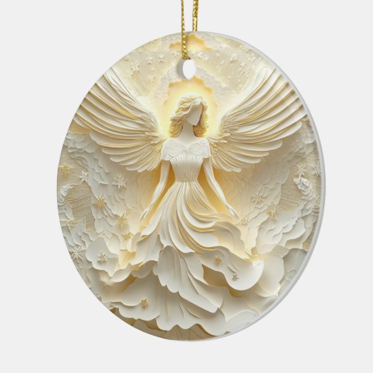 Eleganter Engel des Lichts Keramik Ornament (Links)