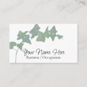 Eleganter englischer Efeu botanischer Vegetation Visitenkarte (Vorderseite)