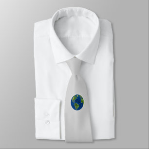 Eleganter Erdball auf Hellgrau Krawatte
