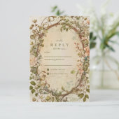 Eleganter Erdiger Boho-Blumenbogen Hochzeit RSVP Karte (Stehend Vorderseite)