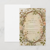 Eleganter Erdiger Boho-Blumenbogen Hochzeit RSVP Karte (Vorne/Hinten)