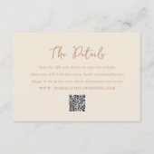 Eleganter, erdiger QR-Code Moderne Hochzeit Begleitkarte (Vorderseite)