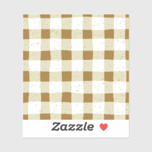 Eleganter Erdton braun und beige karierte Scrapboo Aufkleber
