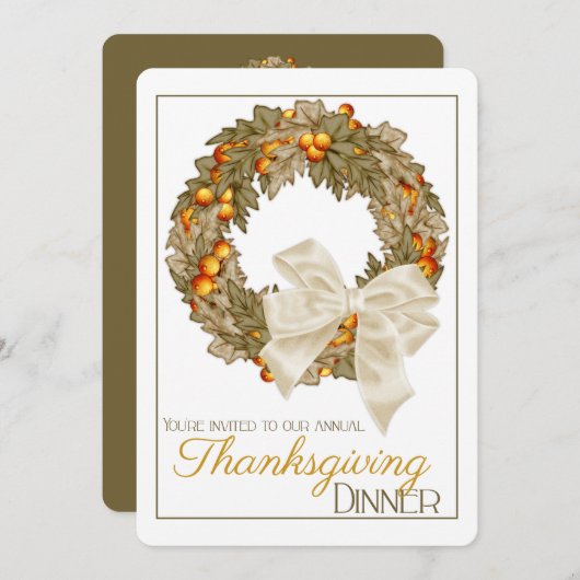 Eleganter Erntedank Abendessen Party Einladung 10 (Vorne/Hinten)