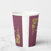 Eleganter Erntedank aus Gold und Burgund Pappbecher (Rechts)