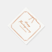 Eleganter Erntedank Burnt Orange Simple Chic Bow Serviette (Ecke)