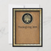 Eleganter Erntedank Dinner Einladung (Rückseite)