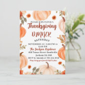 Eleganter Erntedank Dinner Einladung Herbst Famili (Stehend Vorderseite)