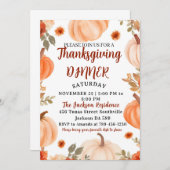 Eleganter Erntedank Dinner Einladung Herbst Famili (Vorne/Hinten)