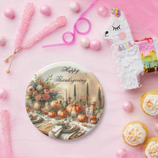 Eleganter Erntedank Herbst Pappteller (Party)