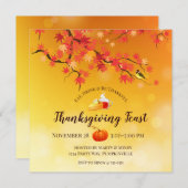 Eleganter Erntedank Herbstbaum, Kuchen, Apfel Einladung (Vorne/Hinten)