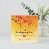 Eleganter Erntedank Herbstbaum, Kuchen, Apfel Einladung (Stehend Vorderseite)