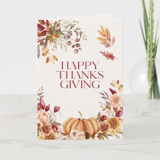 Eleganter Erntedank Karte (Vorderseite)