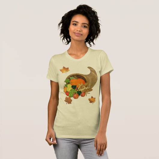 Eleganter Erntedank Mixed Media Cornucopia ALL T-Shirt (Vorne ganz)