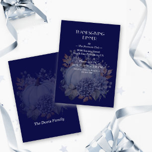 Eleganter Erntedank Pumpkin Floral Dinner Custom Einladung