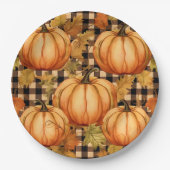 Eleganter Erntedank Pumpkin Pappteller (Vorderseite)