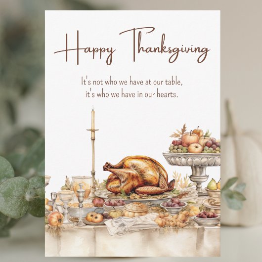 Eleganter Erntedank Table Happy Thanksgiving Feiertagskarte