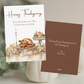 Eleganter Erntedank Table Happy Thanksgiving Feiertagskarte