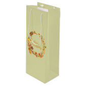 Eleganter Erntedank unterhaltsam Geschenktüte Für Weinflaschen (Vorderseite Schrägansicht)