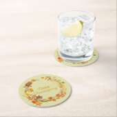 Eleganter Erntedank unterhaltsam Runder Pappuntersetzer (Vor Ort)