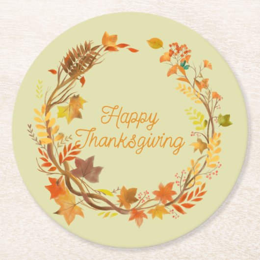 Eleganter Erntedank unterhaltsam Runder Pappuntersetzer (Vorderseite)