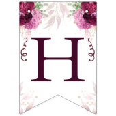 Eleganter Erstgeburtstag Burgund Herbst Wimpelkette (Zweite Fahne)