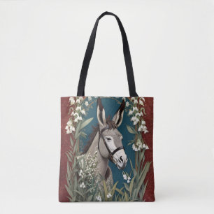Eleganter Esel und Maiglöckchenblumen Tasche