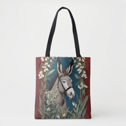 Eleganter Esel und Maiglöckchenblumen Tasche (Vorderseite)
