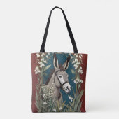 Eleganter Esel und Maiglöckchenblumen Tasche (Rückseite)
