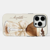 Eleganter Espresso-Martini-Monogramm Case-Mate iPhone Hülle (Rückseite (Horizontal))