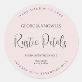 Eleganter Etikettenaufkleber Rosa Runder Aufkleber (Vorderseite)