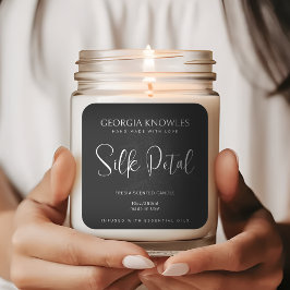 Eleganter Etikettenaufkleber Schwarz-Weiß Quadratischer Aufkleber