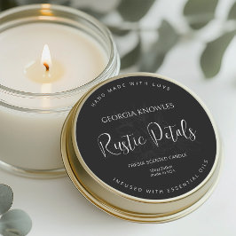 Eleganter Etikettenaufkleber Schwarz-Weiß Runder Aufkleber