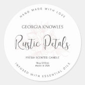 Eleganter Etikettenaufkleber Weiß Runder Aufkleber (Vorderseite)