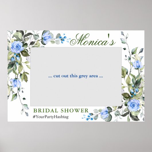 Eleganter Eucalyptus Brautparty Foto Prop Frame Poster (Vorne)