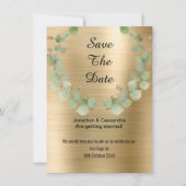ELEGANTER EUCALYPTUS-BREITGOLD SAVE THE DATE (Vorderseite)
