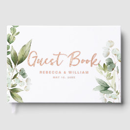 Eleganter Eucalyptus Foliage Wedding Foil Gästebuch