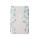 Eleganter Eucalyptus Personalisierter Name Badematte (Vorderseite Vertikal)