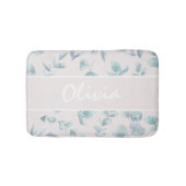 Eleganter Eucalyptus Personalisierter Name Badematte (Vorderseite)