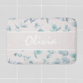 Eleganter Eucalyptus Personalisierter Name Badematte