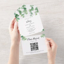Eleganter Eucalyptus Wedding Botanical QR Code