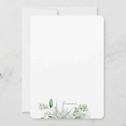 Eleganter Eukalyptus 2 Einladung (Rückseite)