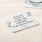 Eleganter Eukalyptus Bitte nimm meinen Drink nicht Rechteckiger Pappuntersetzer (angewinkelt)