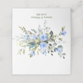 Eleganter Eukalyptus Blue Rose Blumentisch Platzkarte (Außenseite Aufgefaltet)