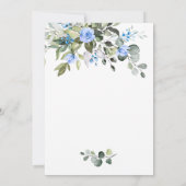 Eleganter Eukalyptus Blue Rose Brunch & Bubbly Einladung (Rückseite)