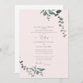 Eleganter Eukalyptus Blush & Goodness of God Weddi Einladung (Vorne/Hinten)