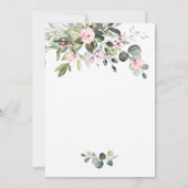 Eleganter Eukalyptus Blush Rose Brunch & Bubbly Einladung (Rückseite)