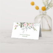 Eleganter Eukalyptus Blush Rose Hochzeitstisch Platzkarte (Rückseite)