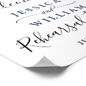 Eleganter Eukalyptus Blush Rose Probe Abendessen Poster (Ecke)