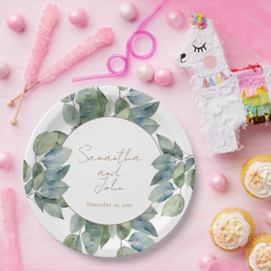 Eleganter Eukalyptus botanisch Pappteller (Party)